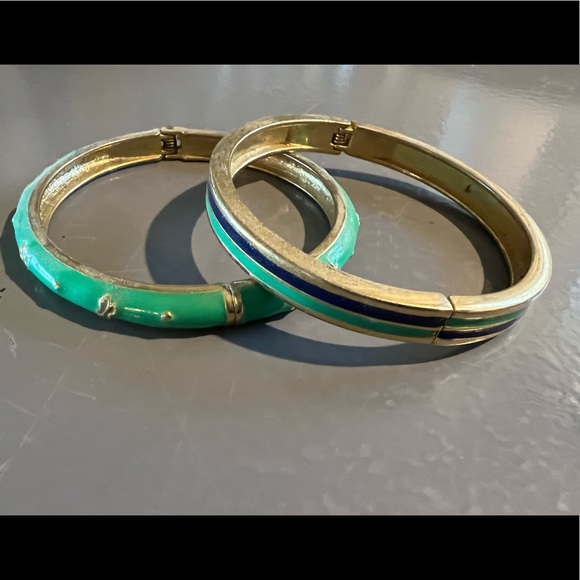 EUC Set of two vintage Ceramic hinged bracelets - Picture 2 of 6